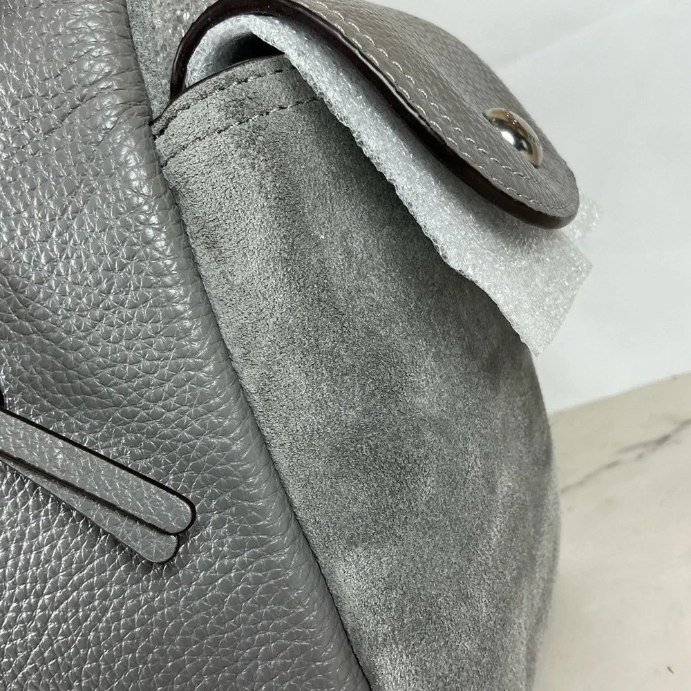 Coach Pennie Heather Gray Leather Hobo Hand Shoulder Bag Suede‎ NWT